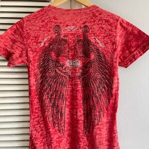 Vintage Y2K Sinful Crimson Winged Tee